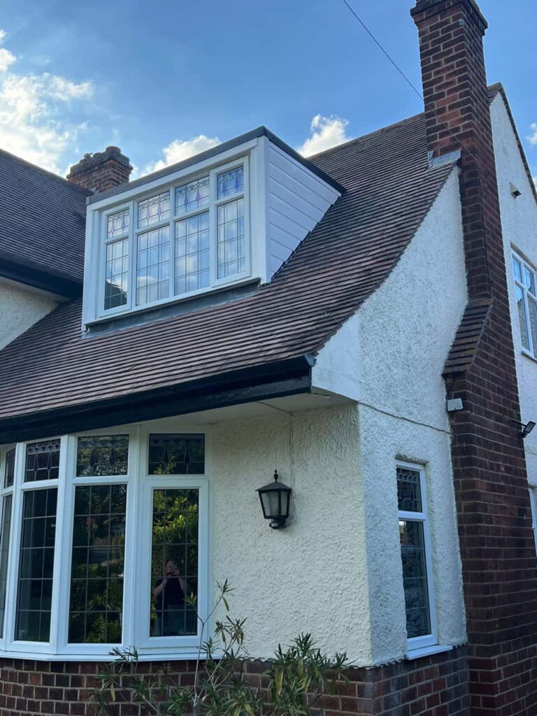 This is a photo of a dormer window which has just had some repairs carried out where the roof and the dormer meet. Works carried out by TRP Roofing Beverley
